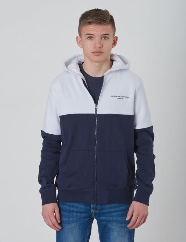 Wesc Block Zip Hoodie Jr Huppari Sininen