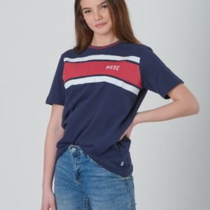 Wesc Max Chest Stripes Jr T-Paita Sininen