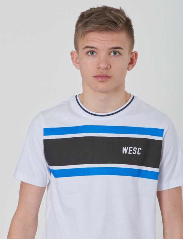 Wesc Max Chest Stripes Jr T-Paita Valkoinen