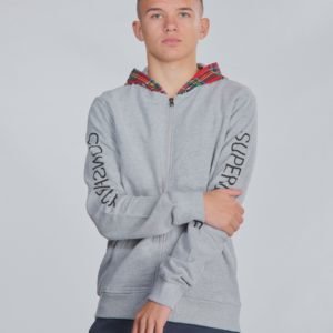 Wesc Tartan Zip Hoodie Huppari Harmaa