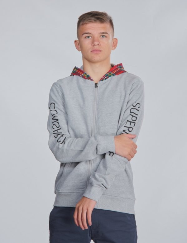 Wesc Tartan Zip Hoodie Huppari Harmaa