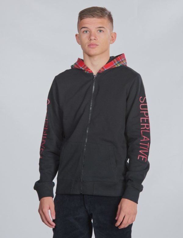 Wesc Tartan Zip Hoodie Huppari Musta