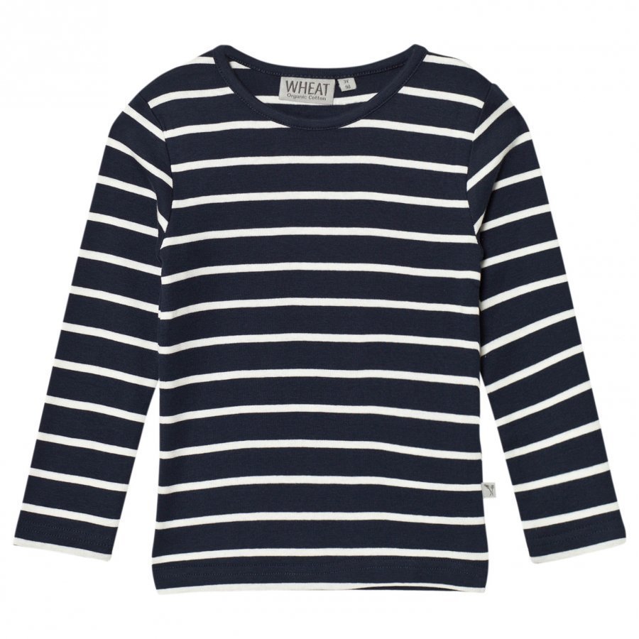 Wheat Striped Long Sleeve Tee Navy T-Paita