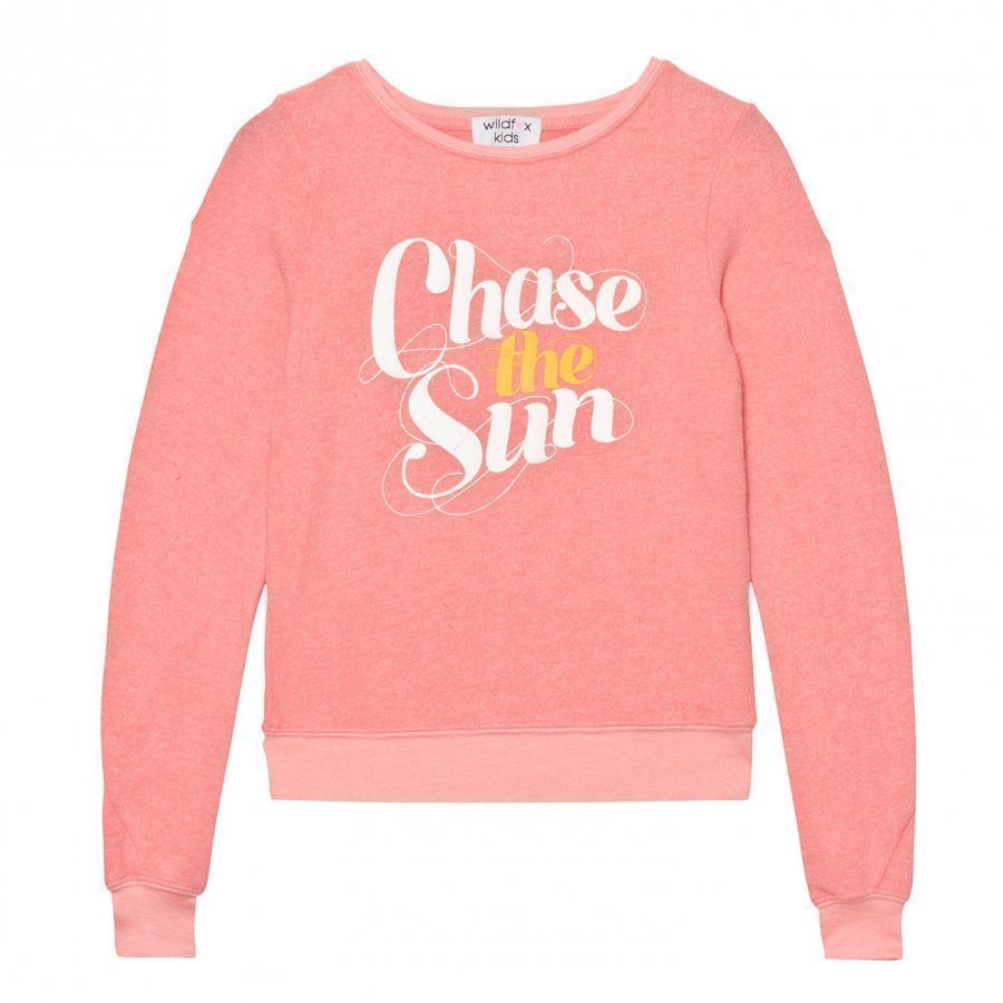 Wildfox Peach Chase The Sun Print Baggy Beach Jumper Paita