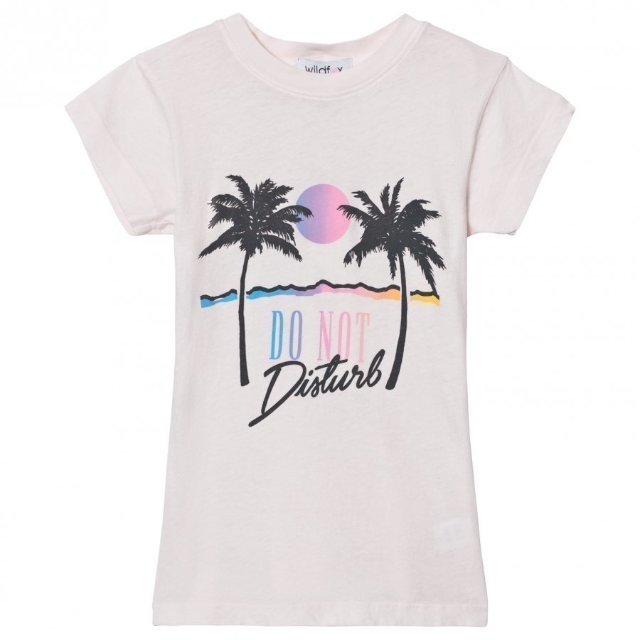 Wildfox Pink Do No Disturb Print Tee T-Paita