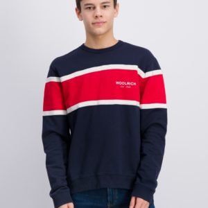 Woolrich Block Crew Neck Neule Sininen