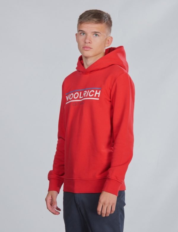 Woolrich Flag Hoodie Huppari Punainen