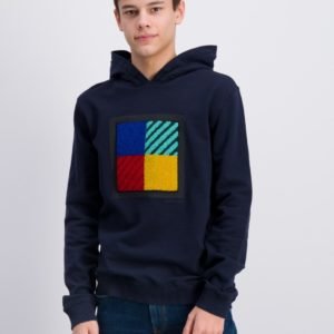 Woolrich Patch Logo Hoodie Neule Sininen