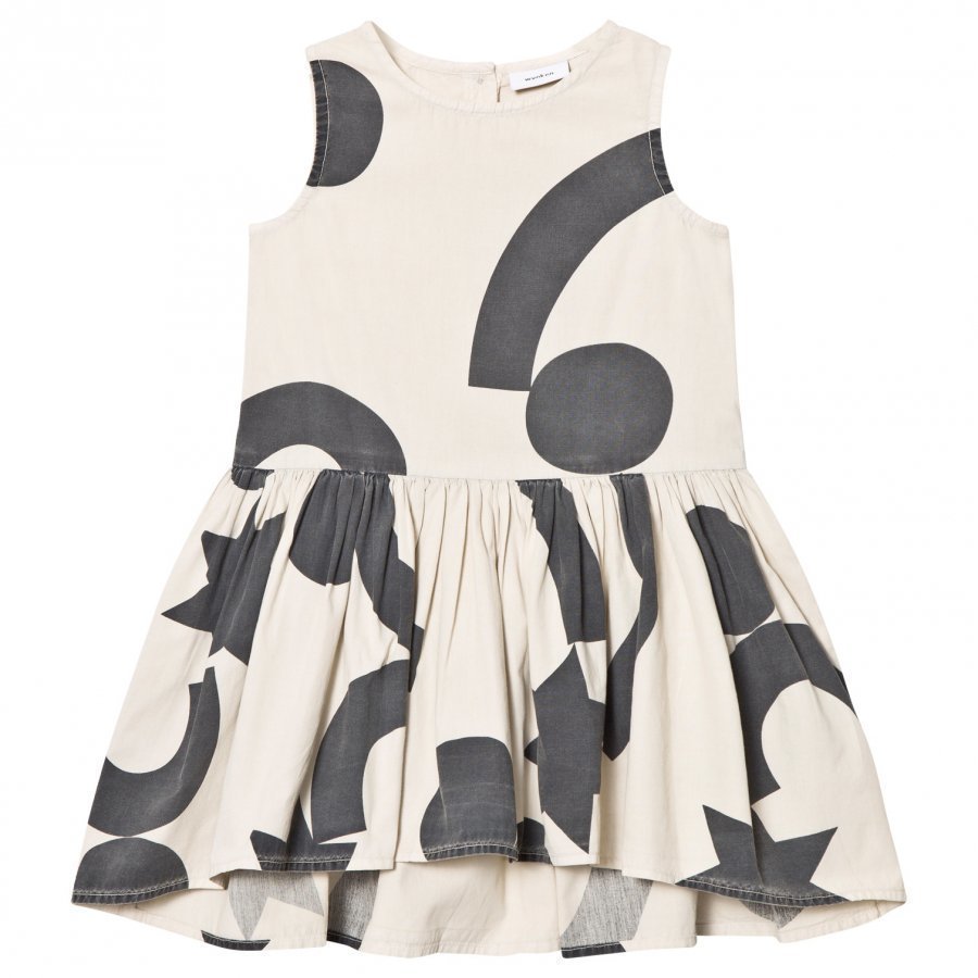 Wynken Cream And Black Shapes Print Dress Mekko