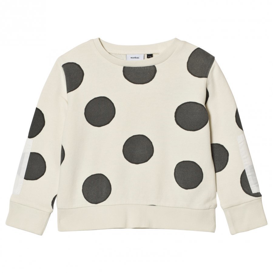 Wynken Cream Spot Print Sweatshirt Charcoal Oloasun Paita