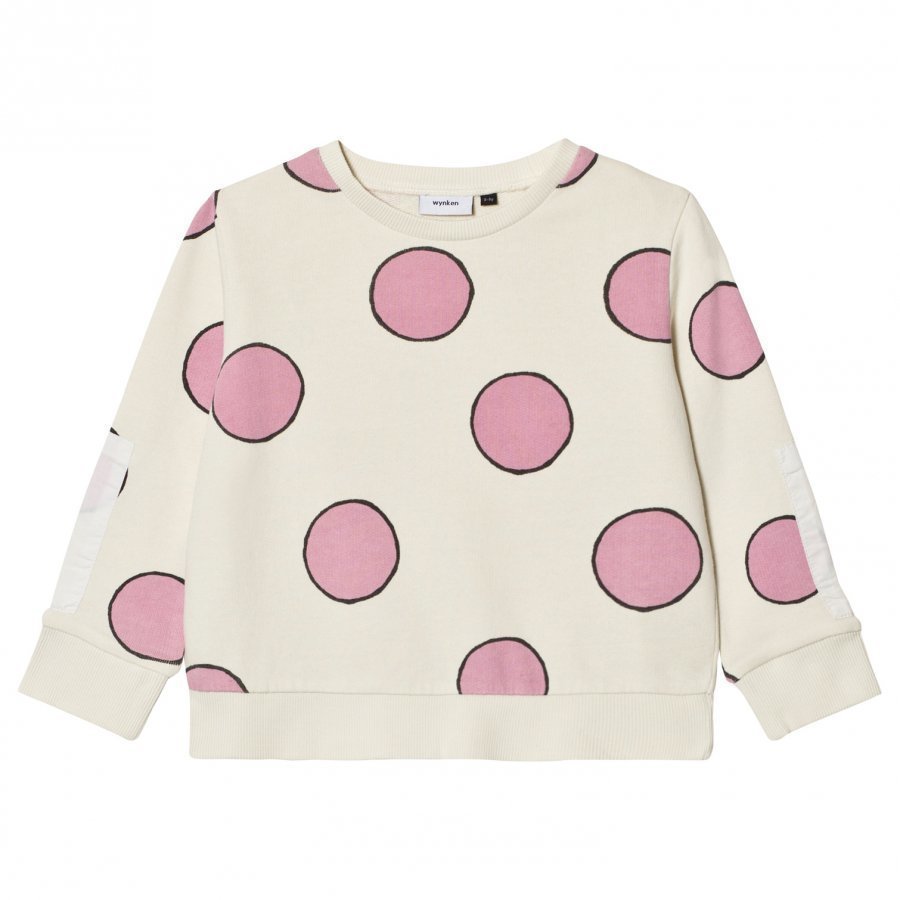 Wynken Cream Spot Print Sweatshirt Pink Oloasun Paita