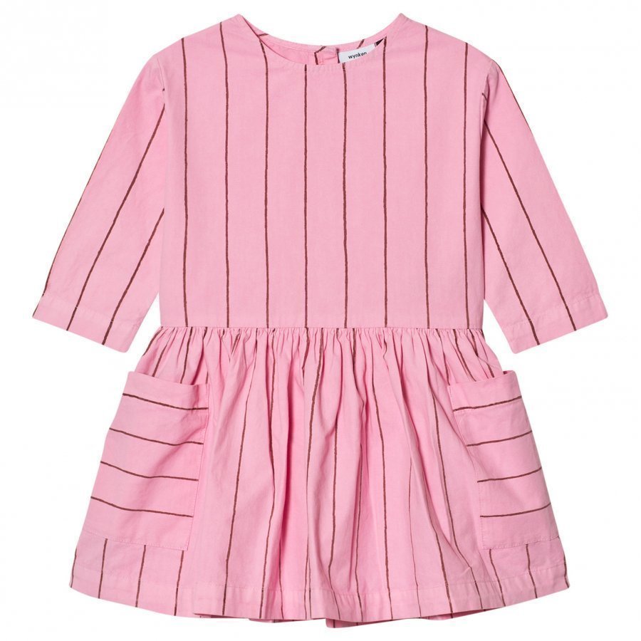 Wynken Stripe Gather Dress Pink Mekko