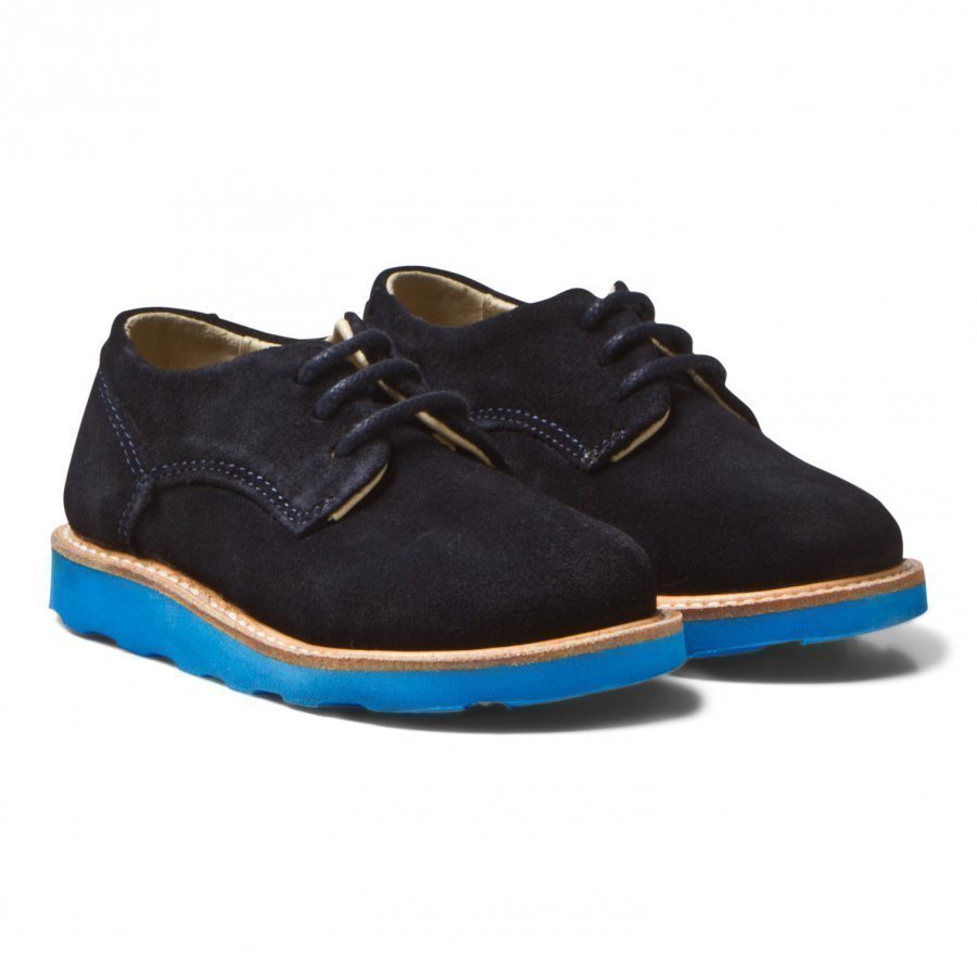 Young Soles Alfie Derby Shoes Navy Suede Klassiset Kengät