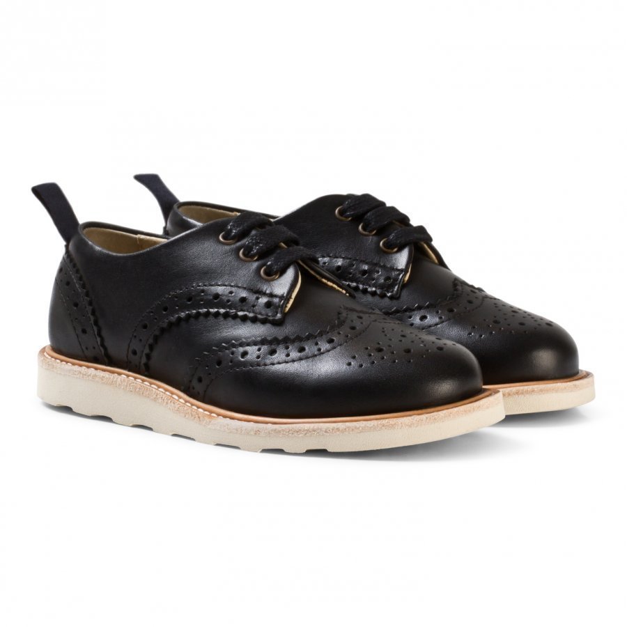 Young Soles Brando Black Leather Brogues Brogue Kengät