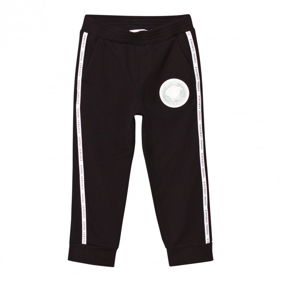 Young Versace Black Sweat Pants With Branded Trim Verryttelyhousut