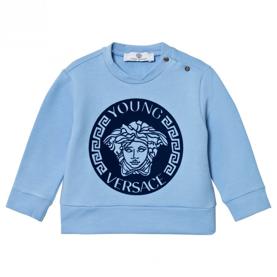 Young Versace Pale Blue Navy Medusa Sweatshirt Oloasun Paita