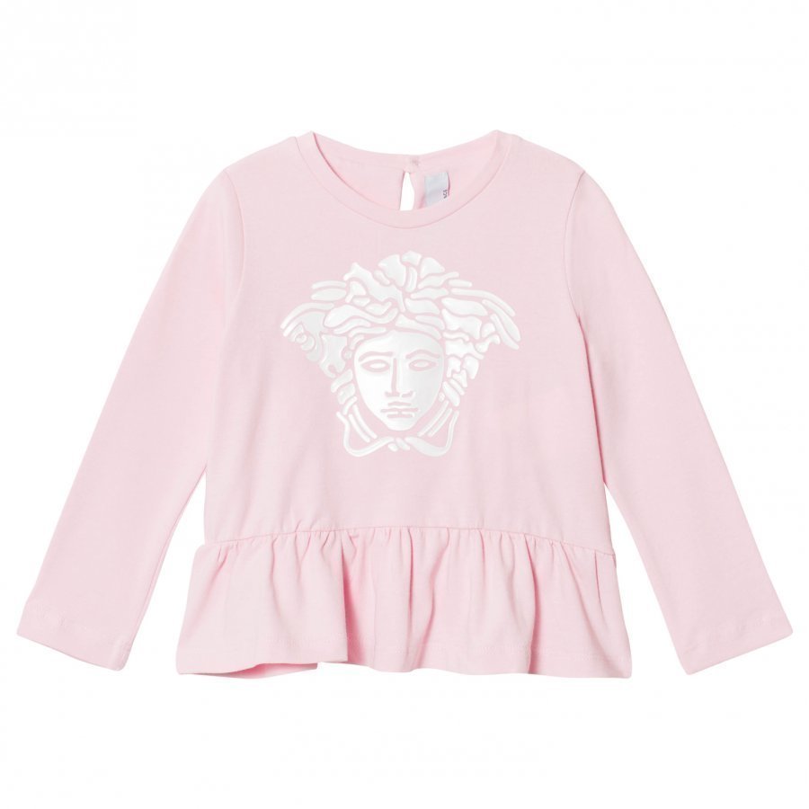 Young Versace Pink Gel Medusa Peplum Tee Pitkähihainen T-Paita