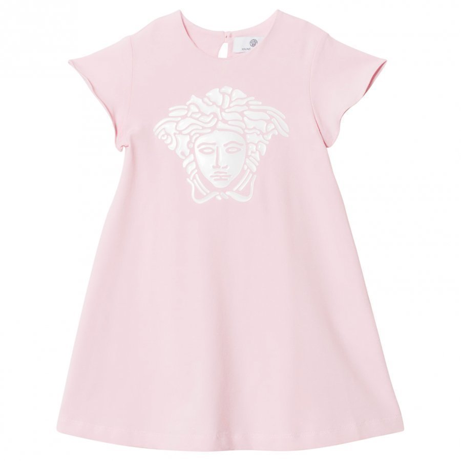 Young Versace Pink Gel Medusa Print Jersey Dress Mekko