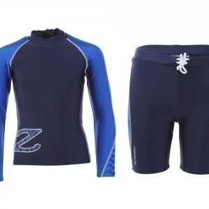 Zunblock Suntop Ls + Shorts Snake UV-uimapuku Sininen